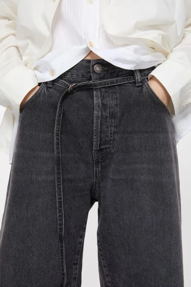 Acne Studios Loose Fit Denim Shorts Black Woman Shorts