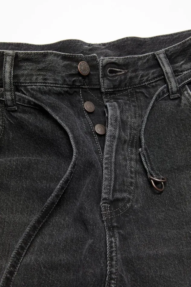 Acne Studios Loose Fit Denim Shorts Black Woman Shorts