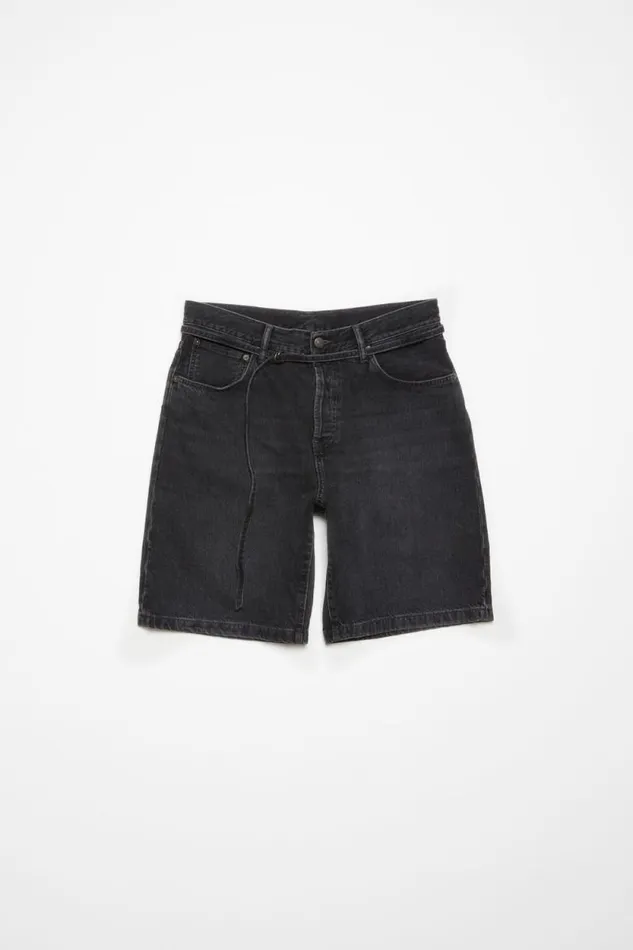 Acne Studios Loose Fit Denim Shorts Black Woman Shorts
