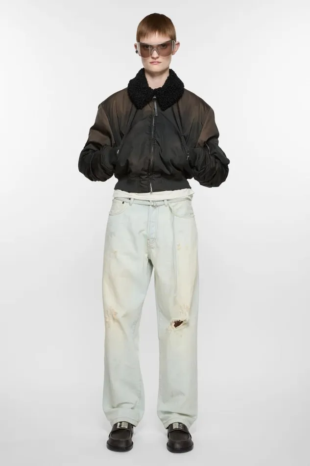 Acne Studios Loose Fit Jeans 8211 1991 Toj Light Bluewhite Woman Jeans