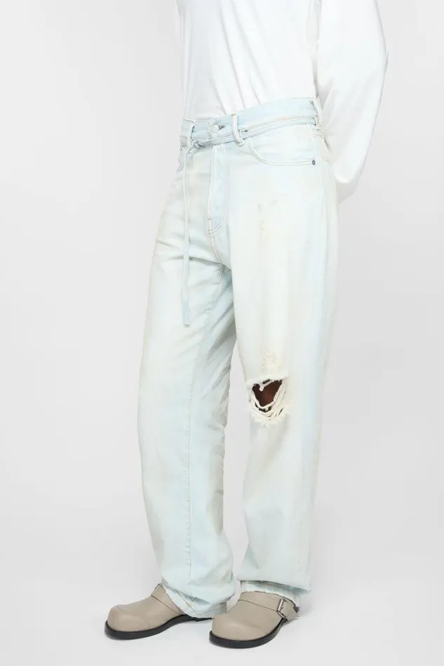 Acne Studios Loose Fit Jeans 8211 1991 Toj Light Bluewhite Woman Jeans