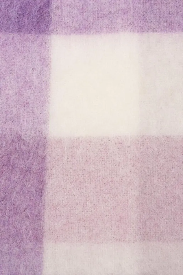 Acne Studios Mohair Checked Scarf Lilacwhite Woman Scarves