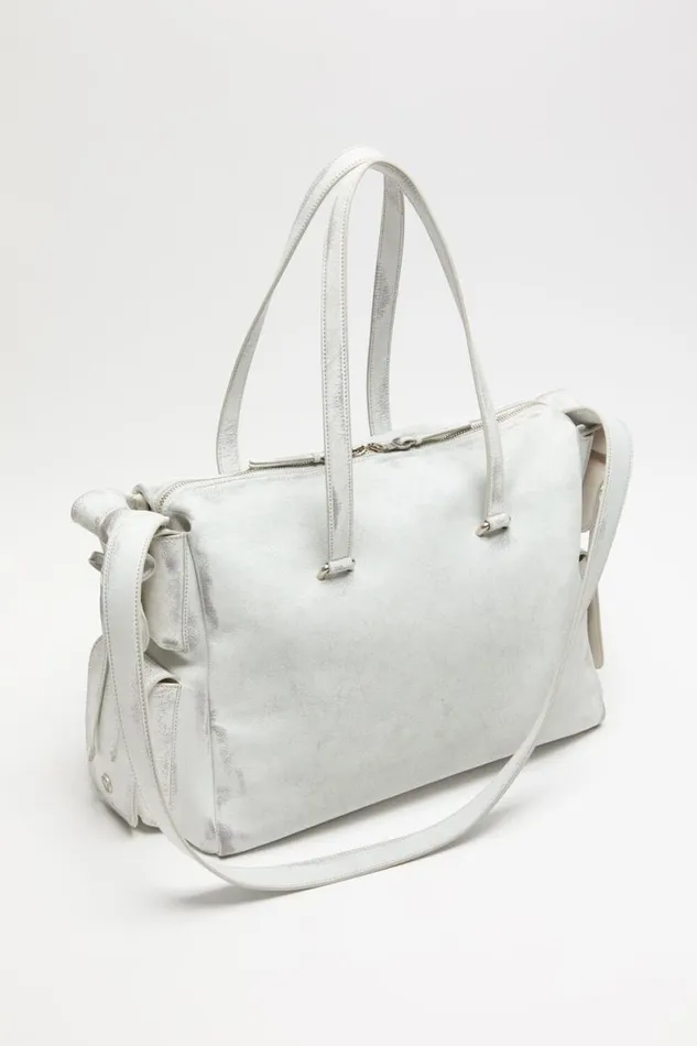 Acne Studios Multipocket Tote Bag Whitegrey Man Bags
