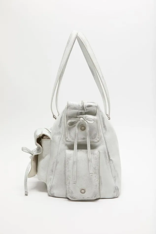 Acne Studios Multipocket Tote Bag Whitegrey Man Bags