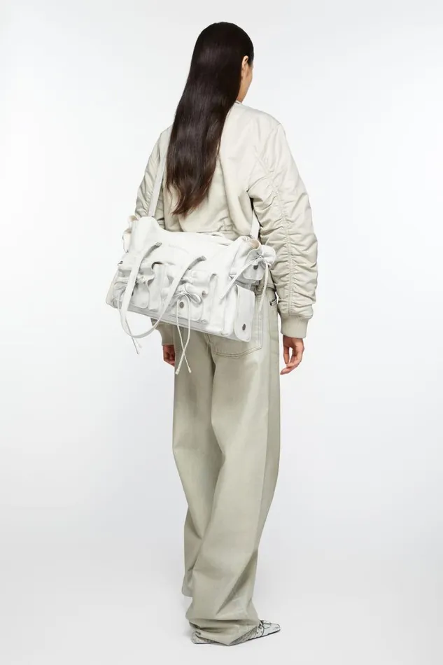 Acne Studios Multipocket Tote Bag Whitegrey Man Bags