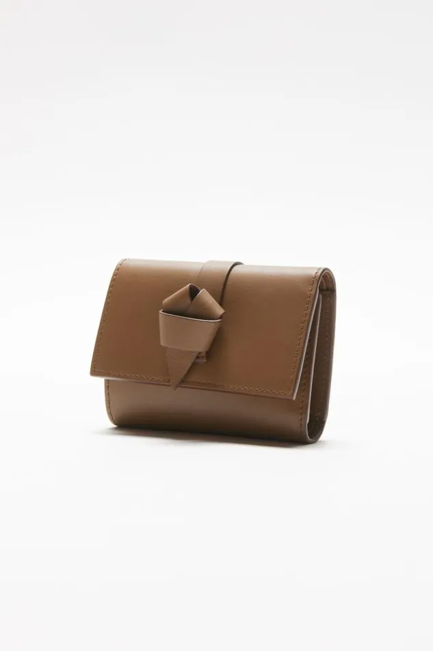 Acne Studios Musubi Folded Wallet Camel Brown Woman Small Leather Goods