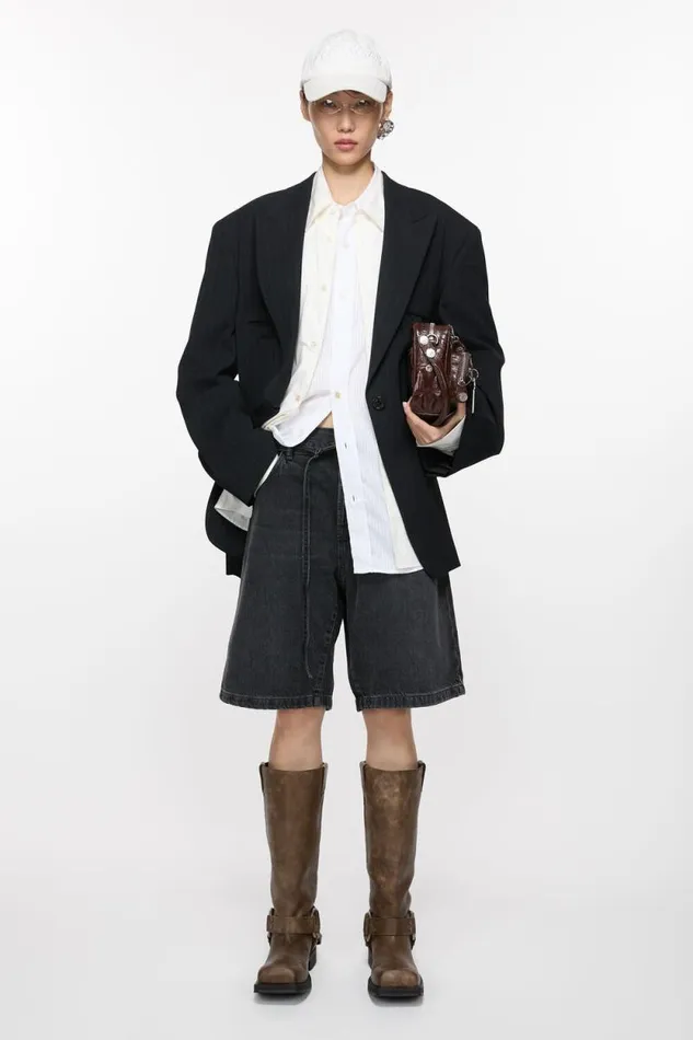 Acne Studios Singlebreasted Suit Jacket Navy Blue Woman Suit Jackets