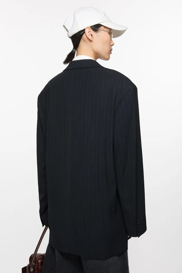 Acne Studios Singlebreasted Suit Jacket Navy Blue Woman Suit Jackets