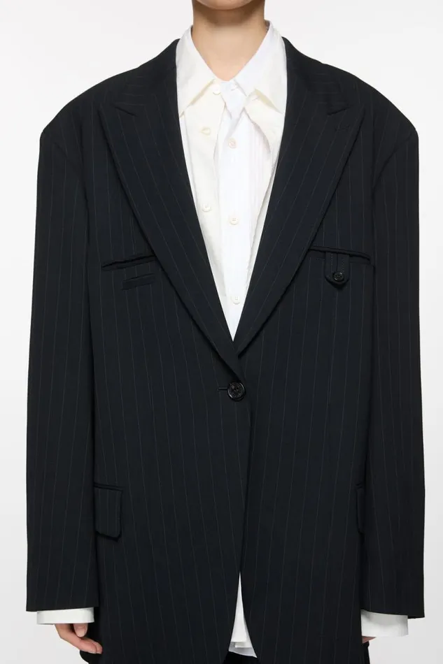 Acne Studios Singlebreasted Suit Jacket Navy Blue Woman Suit Jackets