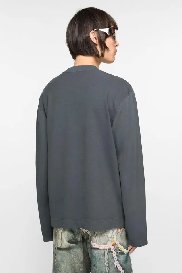 Acne Studios Tshirt Logo 8211 Relaxed Fit Faded Grey Man Tshirts