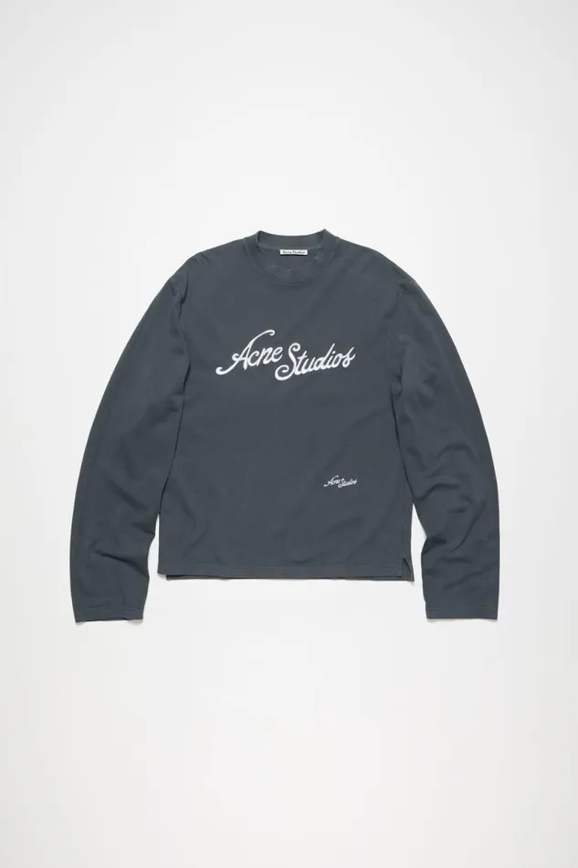 Acne Studios Tshirt Logo 8211 Relaxed Fit Faded Grey Man Tshirts
