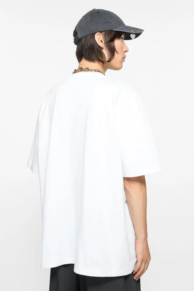 Acne Studios Tshirt Logo 8211 Relaxed Unisex Fit Optic White Man Tshirts