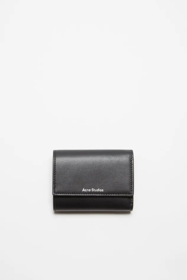 Acne Studios Trifold Leather Wallet Black Man Small Leather Goods