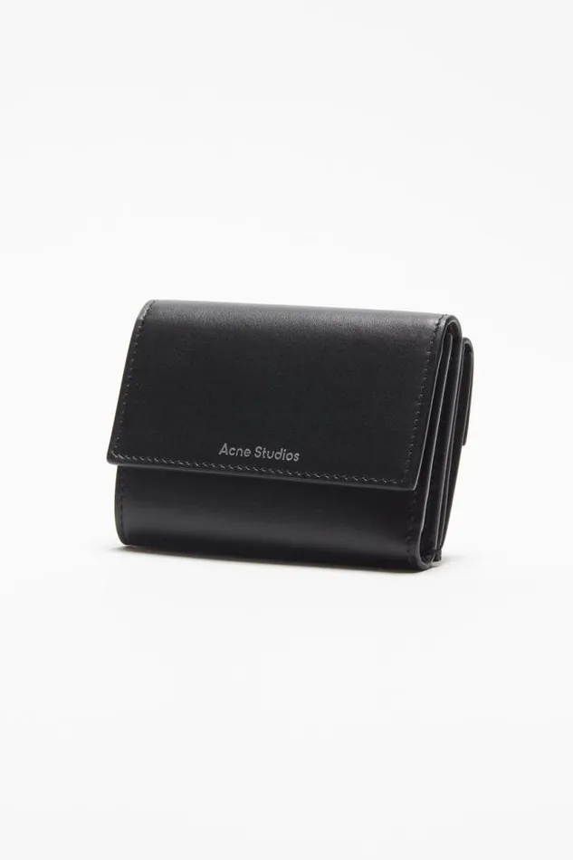 Acne Studios Trifold Leather Wallet Black Man Small Leather Goods