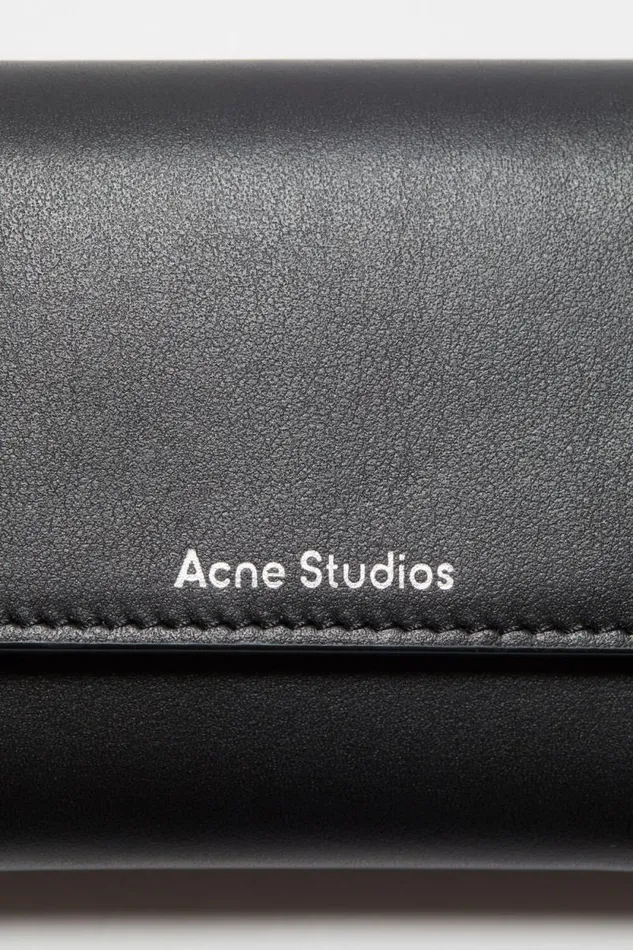 Acne Studios Trifold Leather Wallet Black Man Small Leather Goods