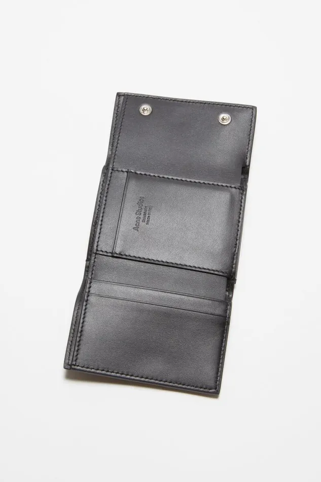 Acne Studios Trifold Leather Wallet Black Man Small Leather Goods
