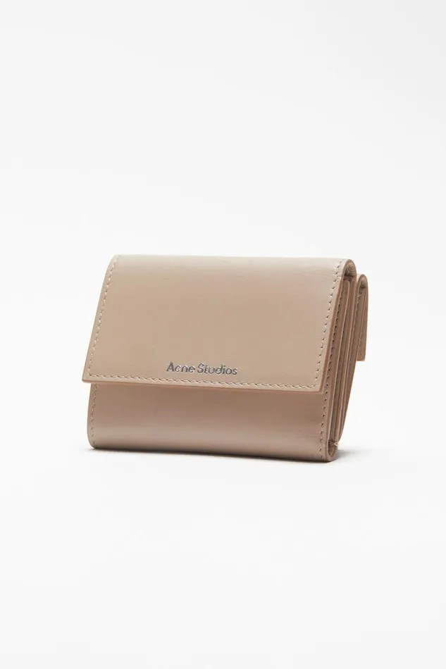 Acne Studios Trifold Leather Wallet Taupe Beige Man Small Leather Goods