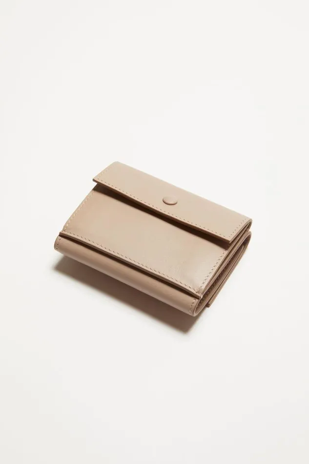 Acne Studios Trifold Leather Wallet Taupe Beige Man Small Leather Goods