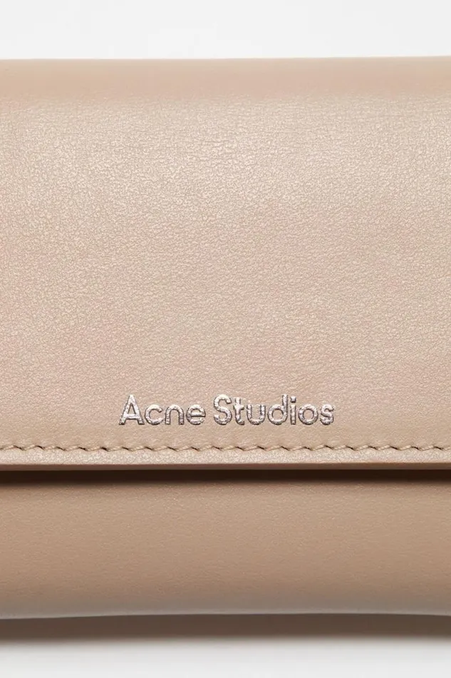Acne Studios Trifold Leather Wallet Taupe Beige Man Small Leather Goods