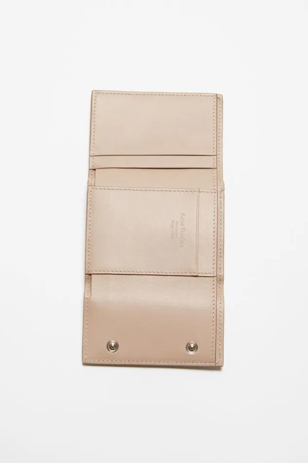 Acne Studios Trifold Leather Wallet Taupe Beige Man Small Leather Goods