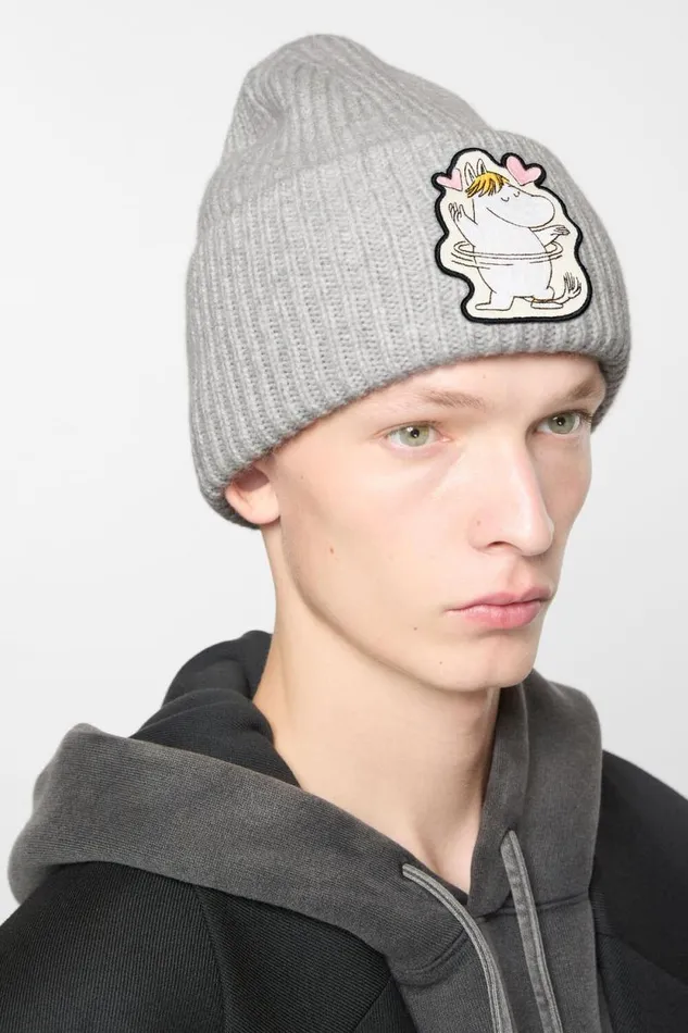 Acne Studios Wool Beanie Acne Studios X Moomin Light Grey Melange Woman Hats