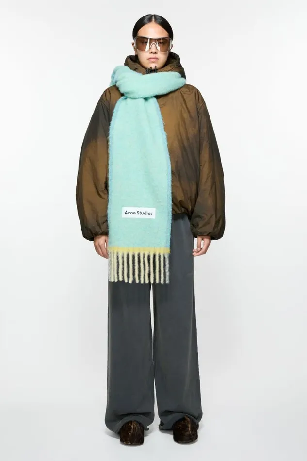 Acne Studios Wool Mohair Scarf 8211 Narrow Light Blue Woman Scarves