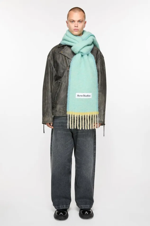 Acne Studios Wool Mohair Scarf 8211 Narrow Light Blue Woman Scarves