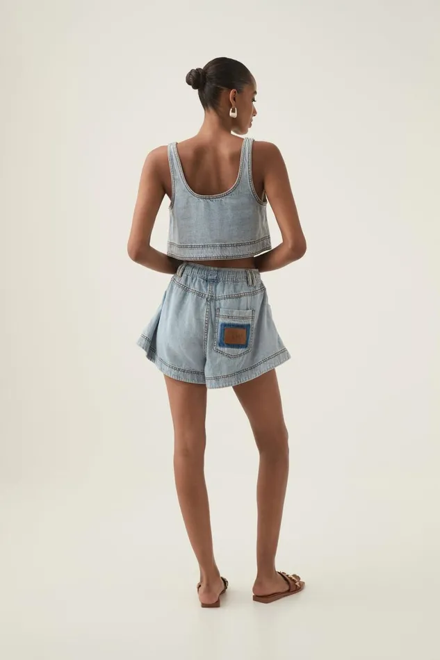 Aje Denim Aura Denim Top Sea Spray Wash 8211 Women Aje Denim Aura Denim Top Sea Spray Wash 8211 Women