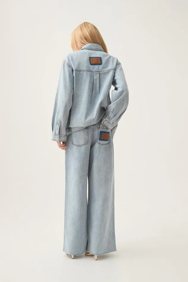Aje Denim Aura Wide Leg Jeans Sea Spray Wash 8211 Women