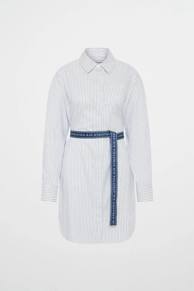 Aje Dresses Belted Logo Shirt Dress 824 Acid Bluewhite 8211 Women Aje Dresses Belted Logo Shirt Dress 824 Acid Bluewhite 8211 Women