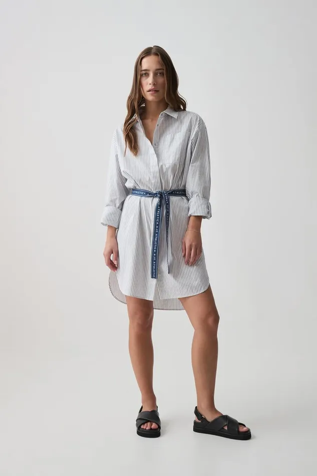 Aje Dresses Belted Logo Shirt Dress 824 Acid Bluewhite 8211 Women Aje Dresses Belted Logo Shirt Dress 824 Acid Bluewhite 8211 Women