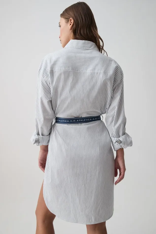 Aje Dresses Belted Logo Shirt Dress 824 Acid Bluewhite 8211 Women Aje Dresses Belted Logo Shirt Dress 824 Acid Bluewhite 8211 Women