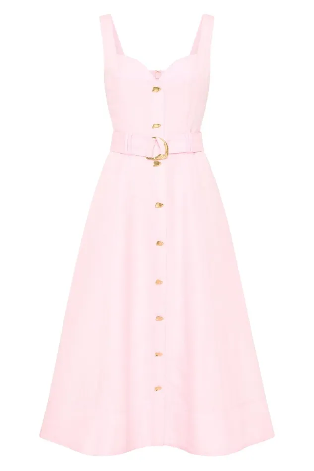 Aje Dresses Clay Belted Midi Dress Pastel Pink 8211 Women Aje Dresses Clay Belted Midi Dress Pastel Pink 8211 Women