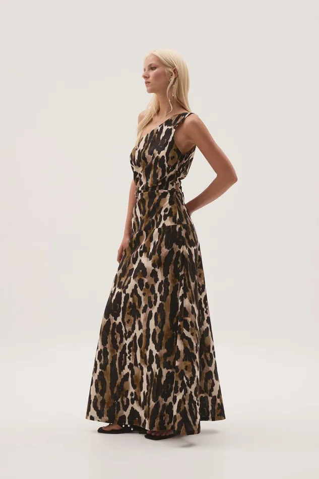 Aje Dresses Daze One Shoulder Maxi Dress Animal 8211 Women Aje Dresses Daze One Shoulder Maxi Dress Animal 8211 Women