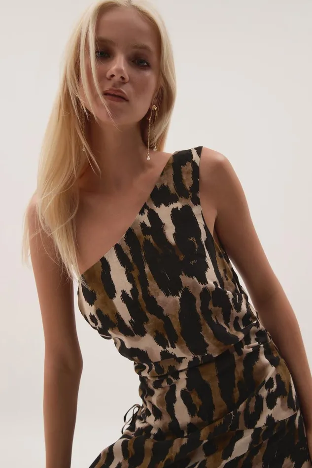 Aje Dresses Daze One Shoulder Maxi Dress Animal 8211 Women Aje Dresses Daze One Shoulder Maxi Dress Animal 8211 Women