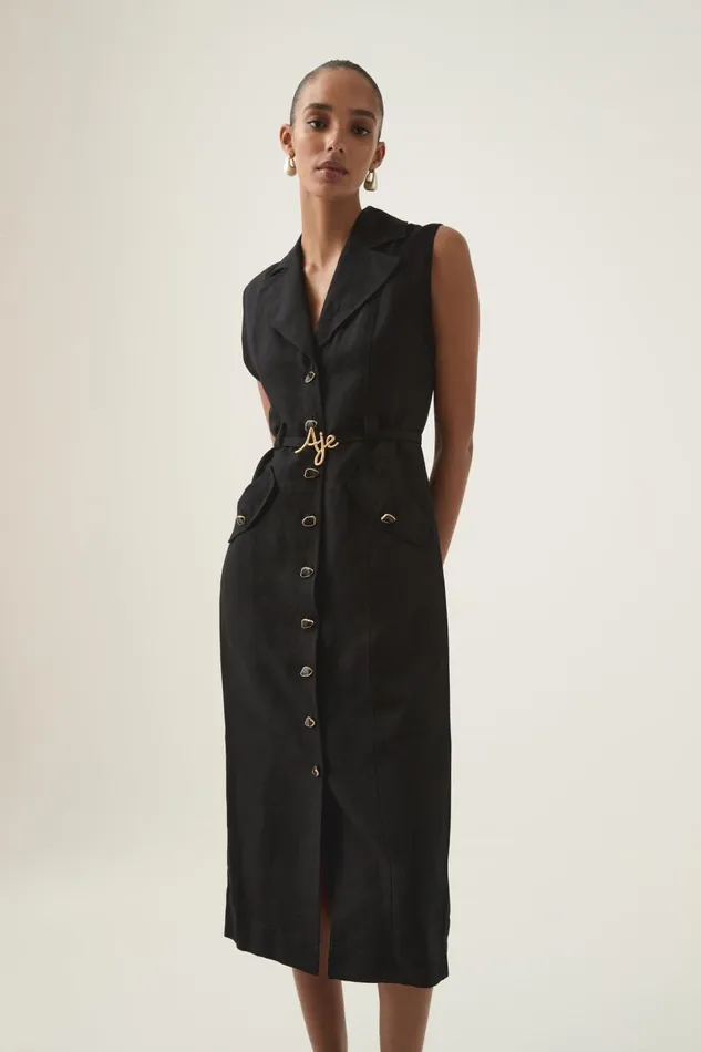 Aje Dresses Desiree Utility Shirt Dress Black 8211 Women
