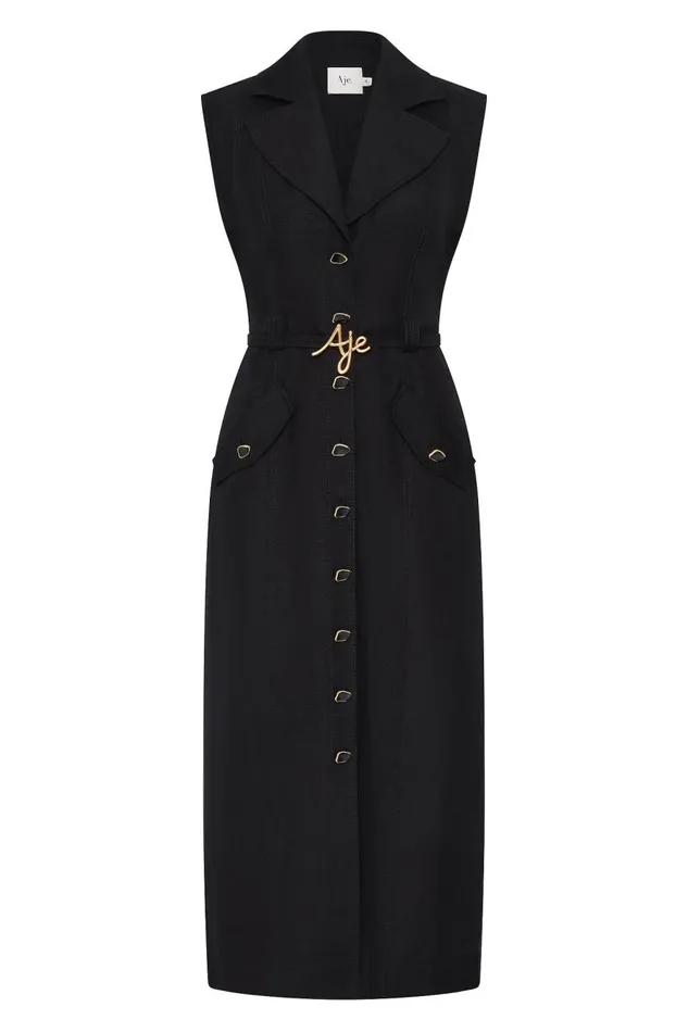 Aje Dresses Desiree Utility Shirt Dress Black 8211 Women Aje Dresses Desiree Utility Shirt Dress Black 8211 Women