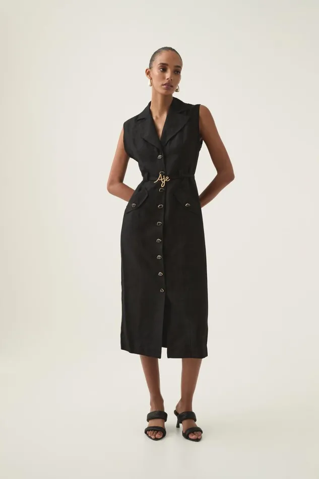 Aje Dresses Desiree Utility Shirt Dress Black 8211 Women Aje Dresses Desiree Utility Shirt Dress Black 8211 Women