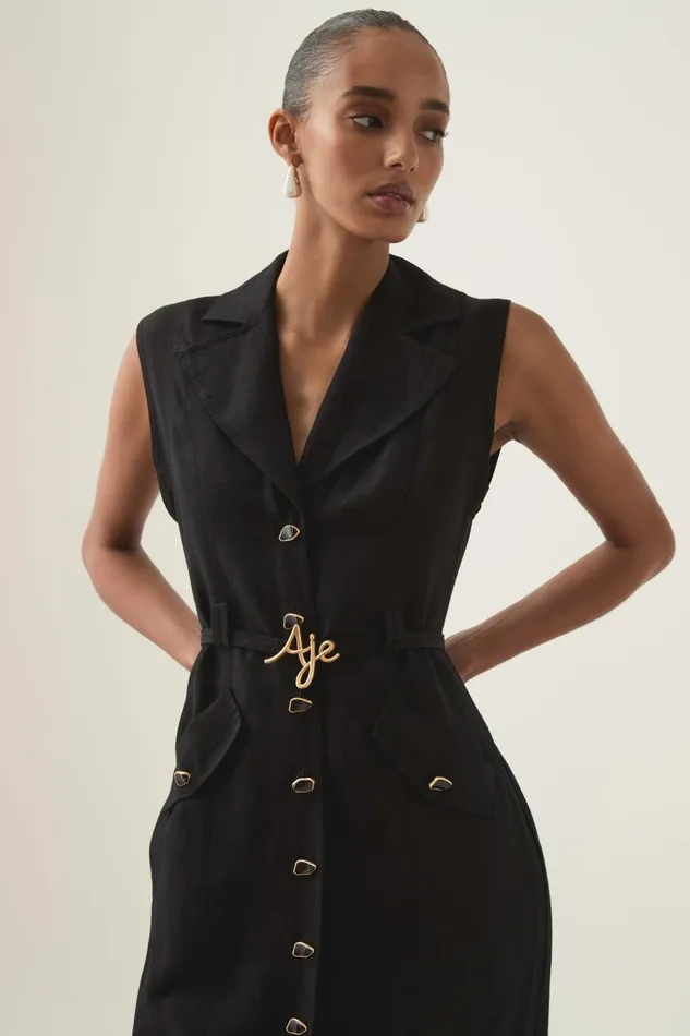 Aje Dresses Desiree Utility Shirt Dress Black 8211 Women Aje Dresses Desiree Utility Shirt Dress Black 8211 Women