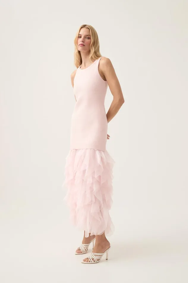 Aje Dresses Elations Knit Maxi Dress Pastel Pink 8211 Women