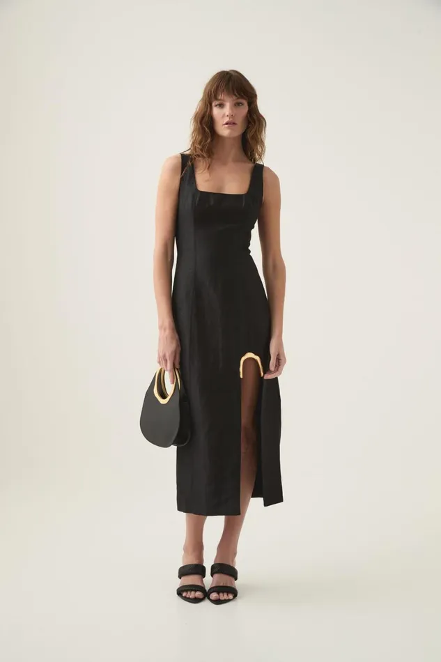 Aje Dresses Flourish Midi Dress Black 8211 Women