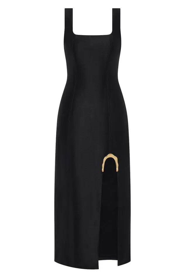 Aje Dresses Flourish Midi Dress Black 8211 Women Aje Dresses Flourish Midi Dress Black 8211 Women
