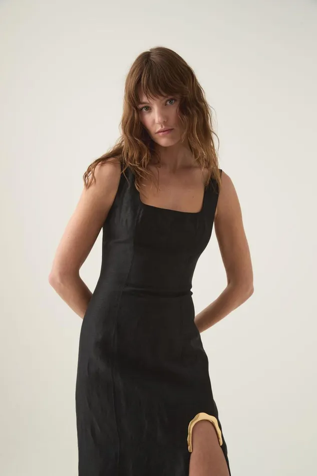 Aje Dresses Flourish Midi Dress Black 8211 Women Aje Dresses Flourish Midi Dress Black 8211 Women