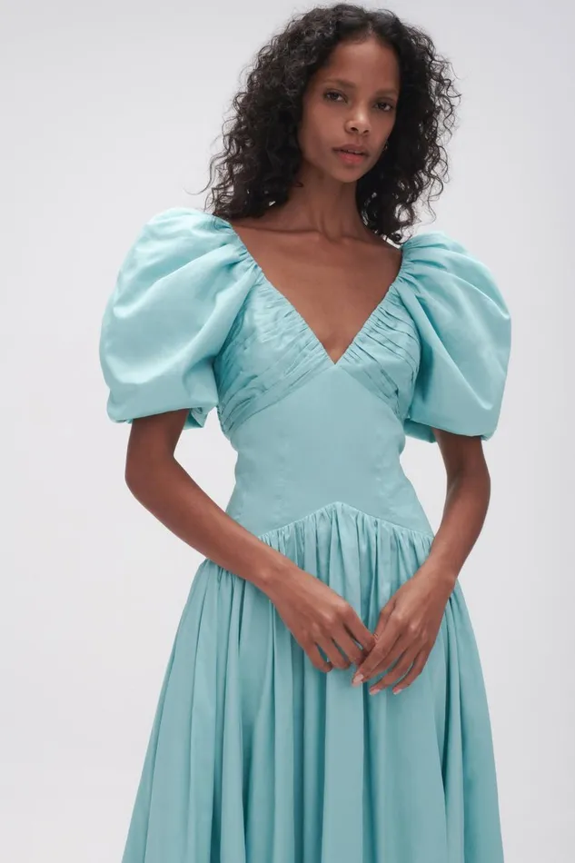 Aje Dresses Gabrielle Plunge Midi Dress Spearmint Blue 8211 Women Aje Dresses Gabrielle Plunge Midi Dress Spearmint Blue 8211 Women