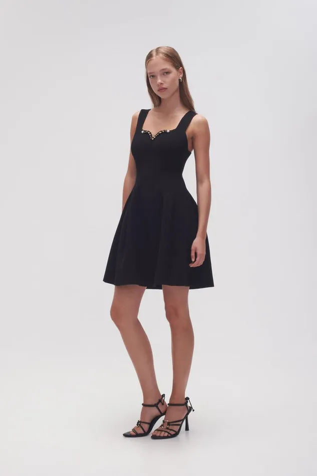Aje Dresses Goldfoil Metal Bar Mini Dress Black 8211 Women Aje Dresses Goldfoil Metal Bar Mini Dress Black 8211 Women
