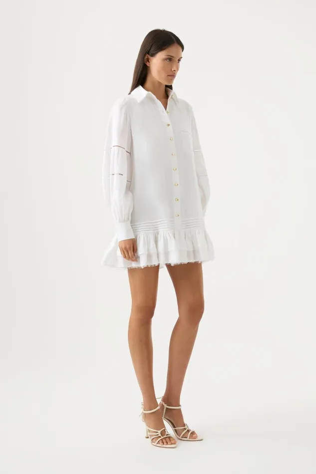 Aje Dresses Lotus Shirt Mini Dress Ivory 8211 Women Aje Dresses Lotus Shirt Mini Dress Ivory 8211 Women