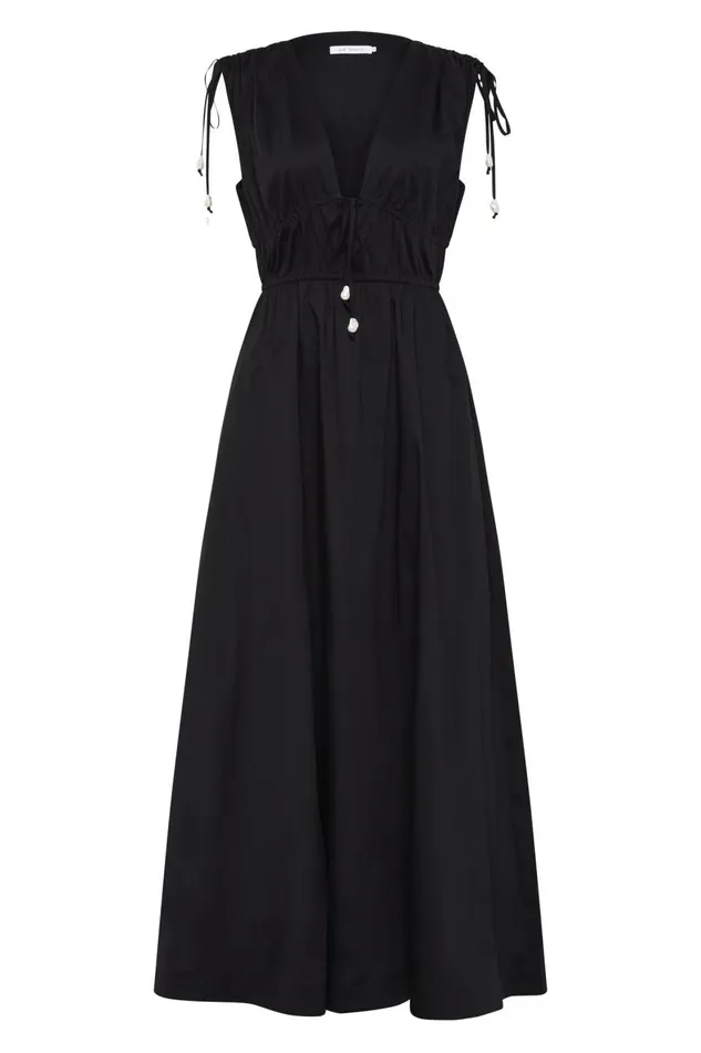 Aje Dresses Marley Tie Maxi Dress Black 8211 Women Aje Dresses Marley Tie Maxi Dress Black 8211 Women