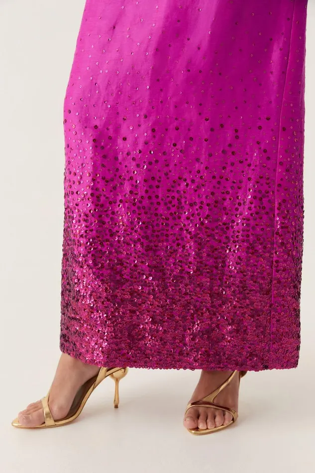 Aje Dresses Reflection Sequin Maxi Dress Deep Magenta 8211 Women Aje Dresses Reflection Sequin Maxi Dress Deep Magenta 8211 Women