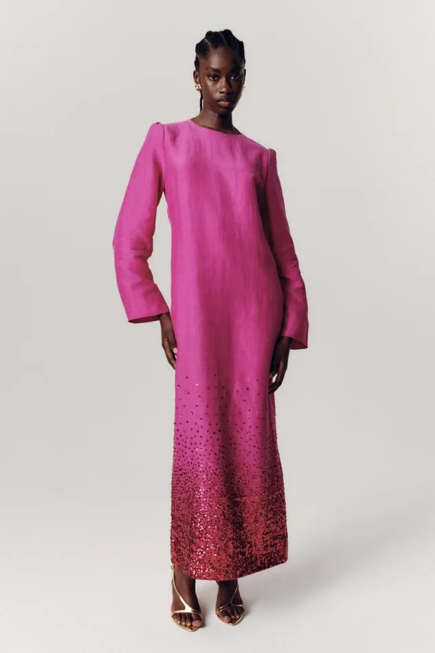 Aje Dresses Reflection Sequin Maxi Dress Deep Magenta 8211 Women Aje Dresses Reflection Sequin Maxi Dress Deep Magenta 8211 Women