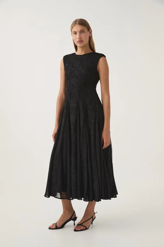 Aje Dresses Soleil Lace Midi Dress Black 8211 Women Aje Dresses Soleil Lace Midi Dress Black 8211 Women